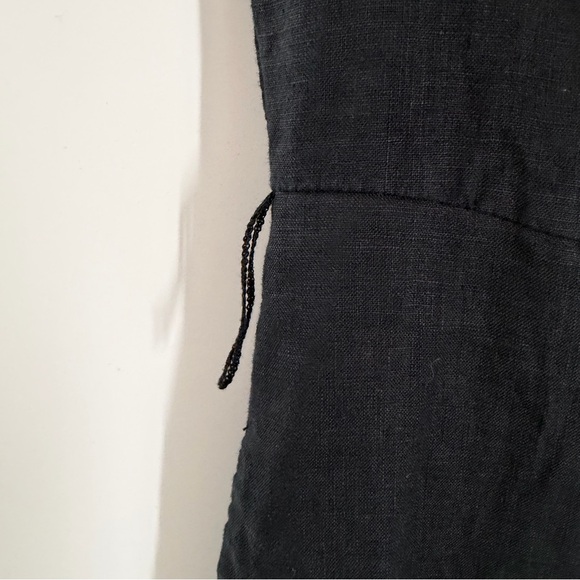 Quince 100% European Linen Black Button Front Dress - Picture 6 of 10